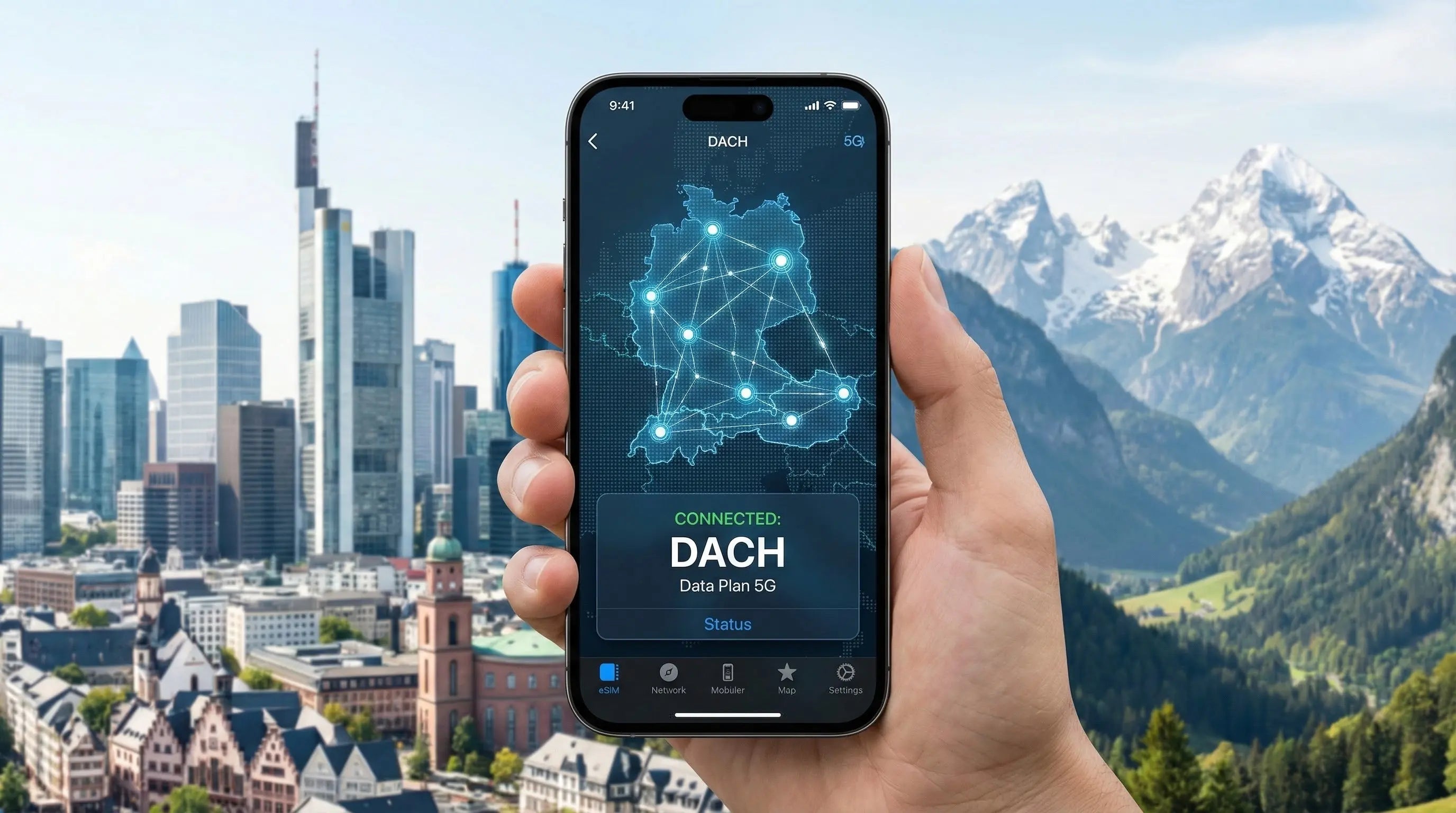 eSIM Deutschland & DACH – Mobiles Internet für Ihre Reise - Lizenzsofort