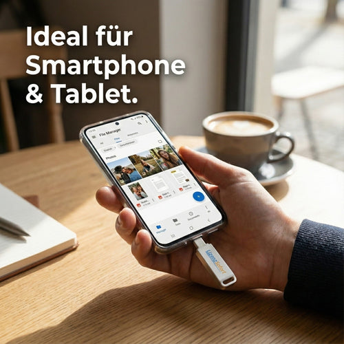 2 in 1 USB Stick mit USB A und USB C Anschluss aus Metall - Lizenzsofort