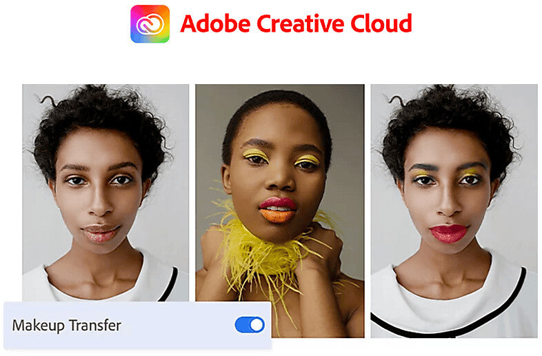 Adobe Creative Cloud Makeup Transfer KI im Einsatz – professionelle Fotobearbeitung