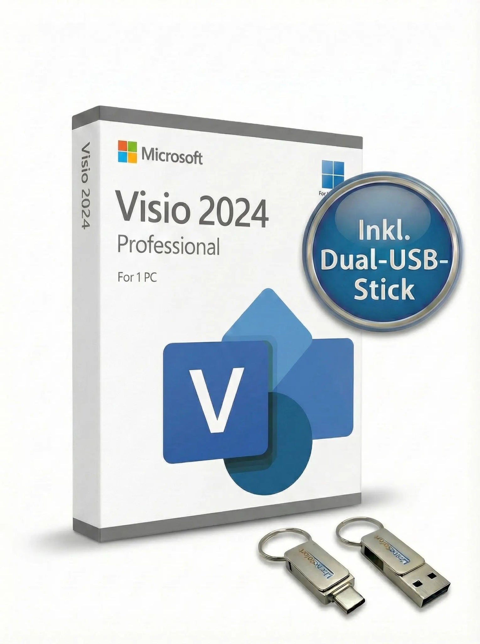 Visio 2024 Professional Vollversion inkl. 2 - in - 1 USB - Stick - Lizenzsofort