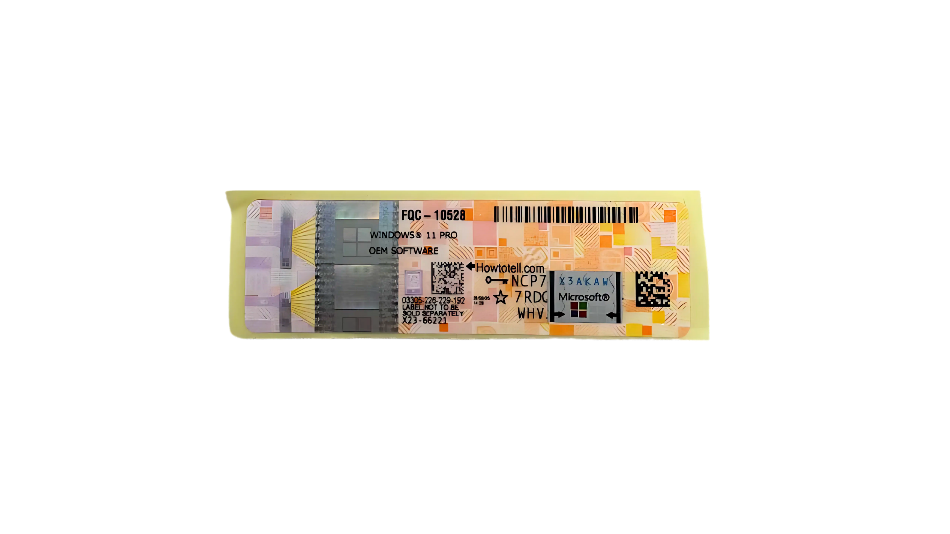 Windows 11 Pro Produktschlüssel COA-Sticker, OEM Aufkleber, Original Key für PC Aktivierung
